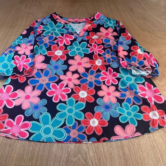 BloomChic US 26 Floral 3/4 Sleeve Women's Top Plus Size - Picture 1 of 5